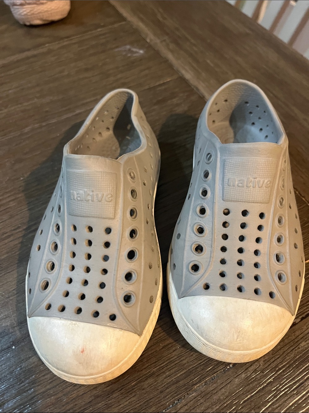 Native Kids Water-Friendly Slip-On Shoes in Light Gray
